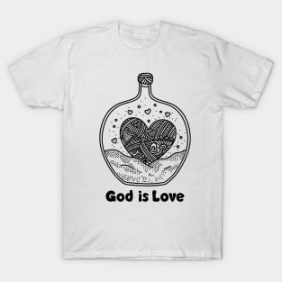 God is love. Doodle illustration. T-Shirt